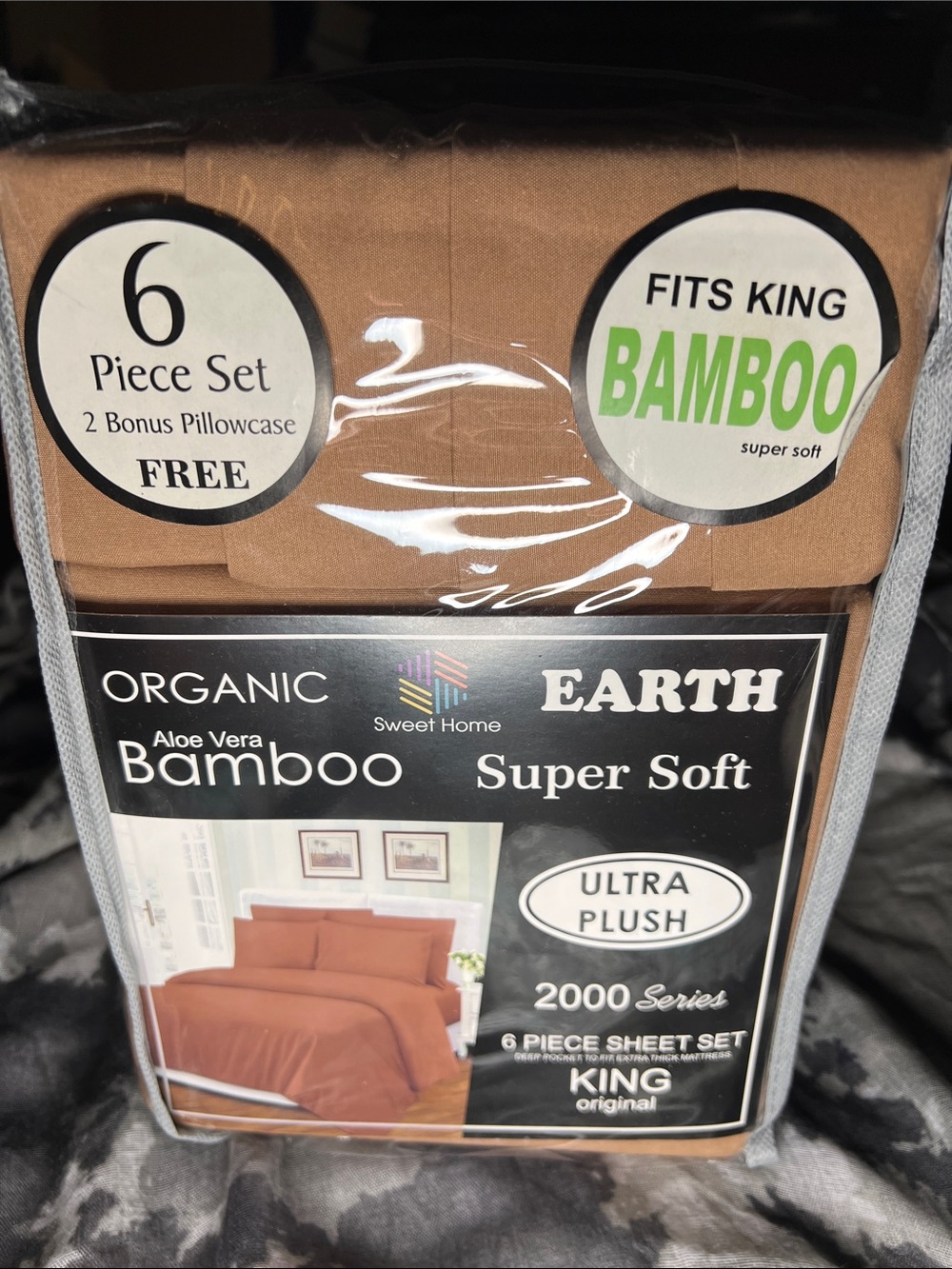 Earth Organic Bamboo King Sheet Set in Brown - 6 Piece